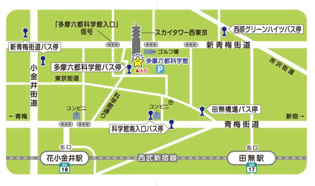 多摩六都科学館のアクセス